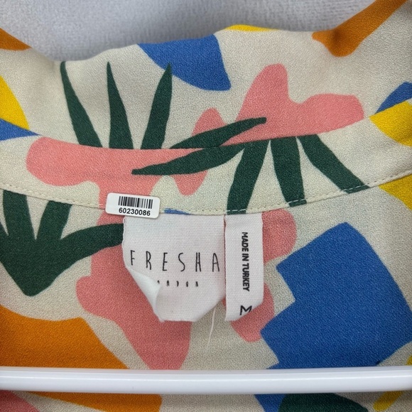 FRESHA Abbott Verano V-Neck 3/4 Puff Sleeve Tiered Mini Dress medium Colorful - Picture 9 of 11